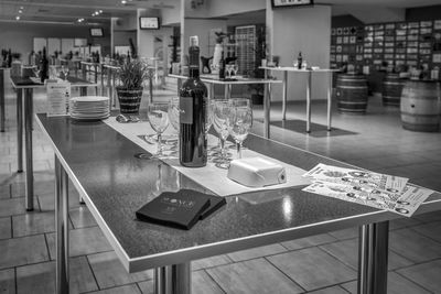 Grande Table Haute plateau gris bleu