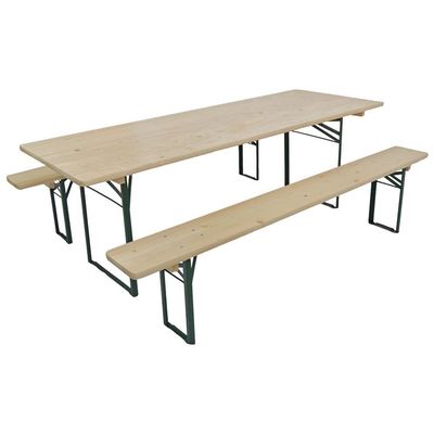 Ensemble table et bancs en bois